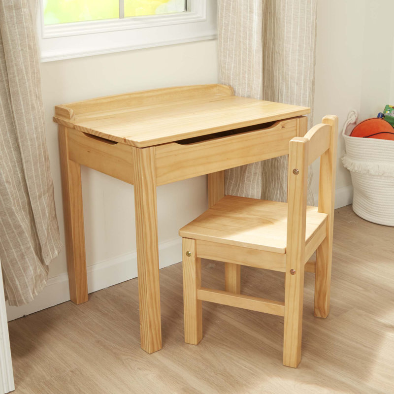 Melissa Doug Wooden Lift Top Desk And Chair Honey